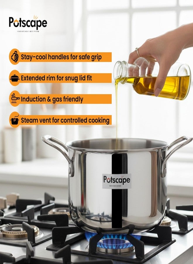 Potscape Triply Stockpot with Lid, 18 cm Capacity 2.6 LTR | Triply SAS Construction | | Induction Compatible Dishwasher Safe | Sturdy Handle | Casserole/Biriyani Pot with Lid - 5 Year Warranty - Image 5